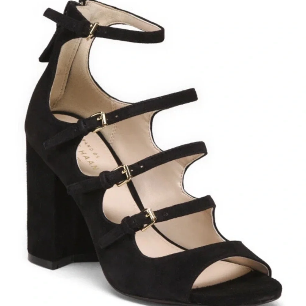 Cole Haan Siignature strappy Black Block Heel Sandals